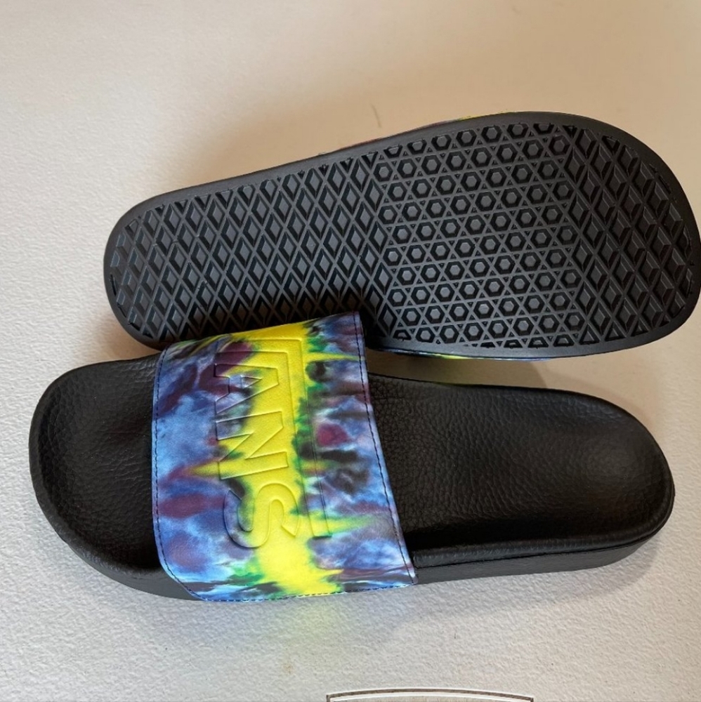 Size 9 Blue/Yellow Tye-Dye Slides
